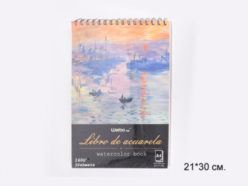 кц_Скетчбук арт. WB-95603 Альбом 30 л. А4 вертикальный на пружине 160 гр.