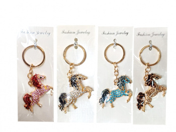 Брелок арт. KLC6229-709 Лошадь стразы металл цвета микс (12 шт.) в пак.