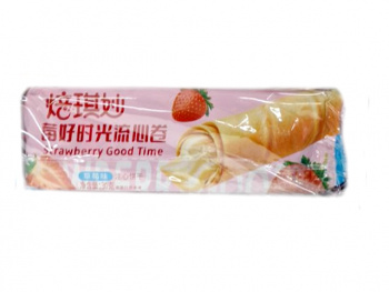 Печенье арт. 850629 Трубочки с начинкой "Клубника" в пак. 20 шт. упаковка*