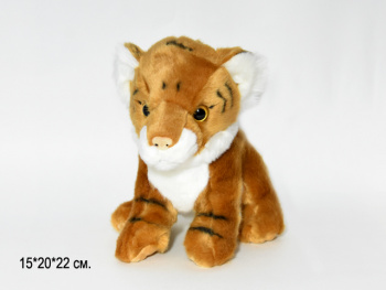 им Тигр арт. 08152-1-209 Коричневый с белым сидит 22*20 см в пак. им Тигр арт. 08152-1-209 Коричневый с белым сидит 22*20 см в пак.