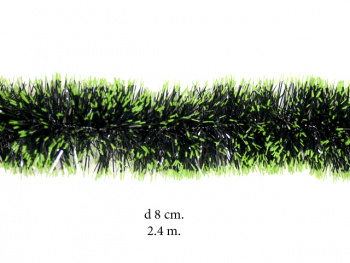 Мишура арт. 26#007 d 8 см Зеленая с салатовым 2,4 м Мишура арт. 26#007 d 8 см Зеленая с салатовым 2,4 м