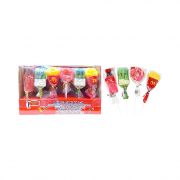 Конфета арт. 124521 Карамель на палочке "Фастфуд" 15 г 30 шт. в открытой кор.