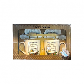 Подарочный набор арт. 1377-007 На двоих "I Love Coffee" 6 предметов в кор.