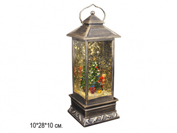 Фонарь Новогодний арт. 2114-1971-3-601 "Мальчик у елки" свет, музыка, USB в кор.