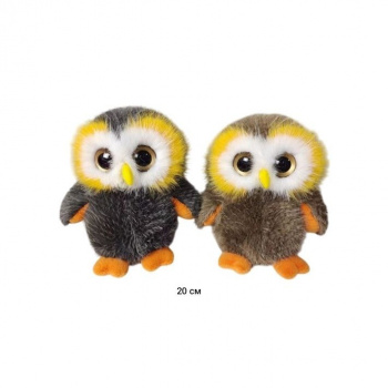 им Сова арт. 209037 Цвета микс пушистая 20 см в пак.
