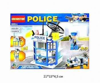Конструктор арт. 8609-4 Полиция 114 дет. в кор.~