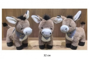 им Ослик арт. 1118-209 Серый с платочком на шее 32 см в пак.