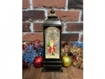 Фонарь Новогодний арт. DS018-2-601 "Хоровод. Дед Мороз с елочкой" свет 20 см в кор.
