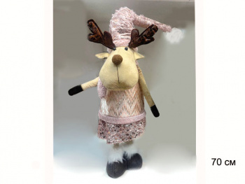 им Олень арт. W6812AB-2-601 Девочка в розовом костюме, ножки телескопические 70 см в пак.