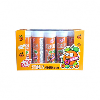 Конфета арт. 660671-1 Жевательная "Апельсин" 12 г в тубе 20 шт. в оранжевой кор.