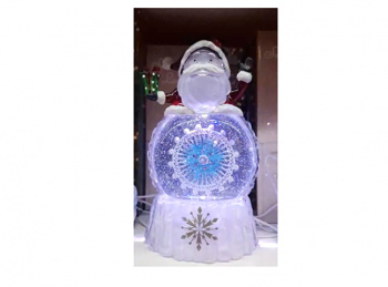 Фонарь Новогодний арт. 25017A-502 Карусель "Дед Мороз" свет, музыка, на бат., USB 24 см в кор.