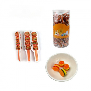 Мармелад арт. 170943 "Гамбургер" на палочке 10 г 50 шт. в банке*