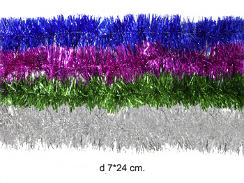 Мишура арт. 33# d 7 см Цветная 2,3 м Мишура арт. 33# d 7 см Цветная 2,3 м