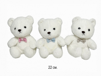 им Медведь арт. 3846/22 Белый с бантом в пак.