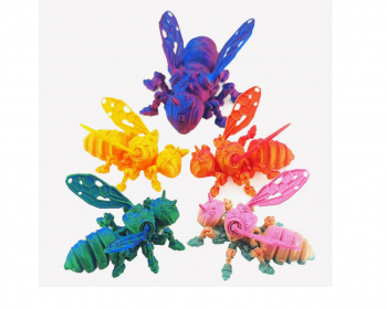 Фигурка 3Д арт. 3D025 Пчела подвижная цвета микс 1шт. в пак.)