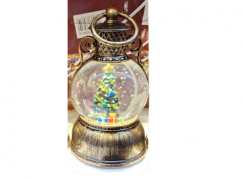 Фонарь Новогодний арт. 690816-3-502 "Елка" муз. на батар., USB 16 см в кор.