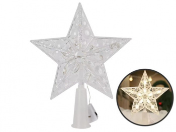 Верхушка электр. арт. ZF10J/502033-502 Звезда прозрачная 15*15 см в пак.