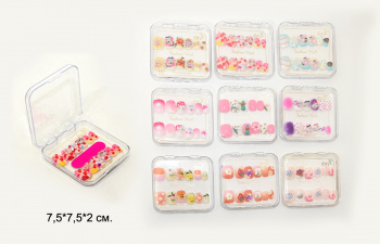 Набор для маникюра арт. 002-805 Ногти накладные яркие короткие в ассортименте 1шт. в кор. (24 шт.)