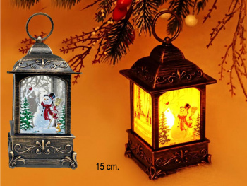 Фонарь Новогодний арт. 016-601-2/090-2 "Снеговик" свет в кор.