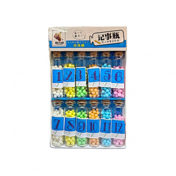 Конфета арт. 761005/ Драже Жемчуг Цифры "1-12" в банке 12 г 12 шт. в кор.*