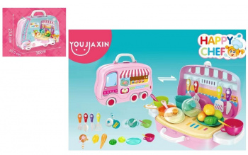 Набор посуды арт. 678-101 "Чемодан-автобус" с овощами в пак.) Набор посуды арт. 678-101 "Чемодан-автобус" с овощами в пак.)