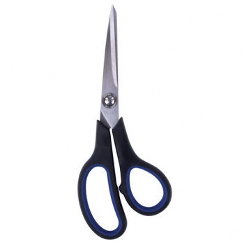 Ножницы СА_230762 BRAUBERG "Soft Grip" 190мм черно-синие, резиновые вставки, 3-х сторонняя заточка