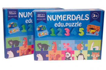 Деревянная игрушка арт. 5588-20 Пазл "Зоопарк" с цифрами в кор.)