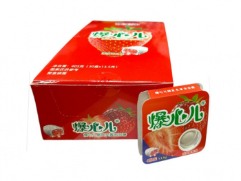 Жевательная резинка арт. 556659/556642/200259/200105 С начинкой "Клубника" 13,5 г 30 шт. в кор.'