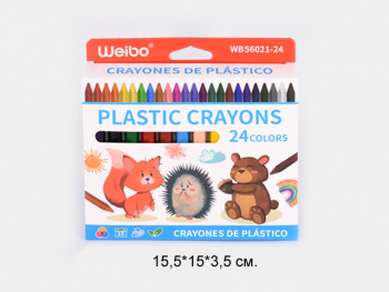 кц_Восковые мелки арт. WB-56021-24 Набор 24 цветов в белой кор.