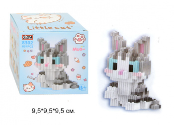 Конструктор арт. 8302-802-805 Микро Кошка подает лапку 634 дет. в кор.=