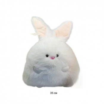 им Зайка арт. 209241 Белый Толстячок-кругляш норковый 35 см в пак.