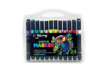 кц_Маркеры арт. YL245111-24 Акриловые 24 шт. в прозрачном кейсе