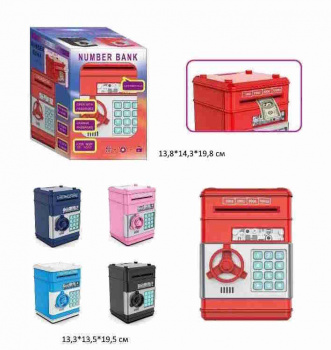 Сейф арт. 881506-805 Копилка цвета микс в кор.) Сейф арт. 881506-805 Копилка цвета микс в кор.)