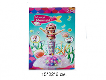 Кукла арт. 5962B Русалка на батар. кружится, свет, музыка в кор.•