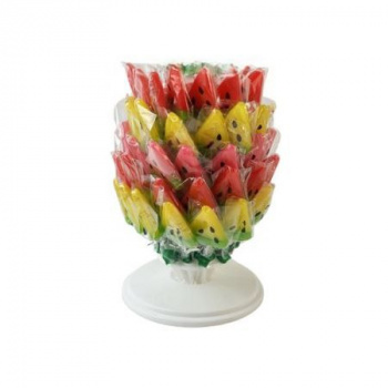 Конфета арт. 520968-3 Карамель "Дольки арбуза" на палочке 60 шт. на подставке