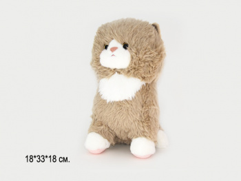 им Кошка арт. 14467-2-209 Бежевая с белым мохнатая 18*33 см в пак. им Кошка арт. 14467-2-209 Бежевая с белым мохнатая 18*33 см в пак.