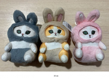 им Кот арт. YE238811-70 В костюме зайки цвета микс 15 см в пак.)