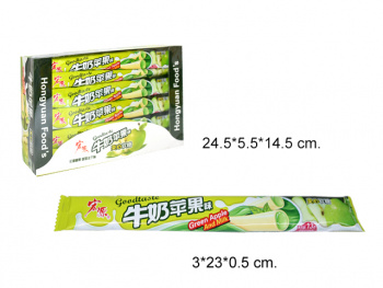 Конфета арт. 002220/098056-3 "Яблоко и молоко" жевательная 16 г 30 шт. упаковка,