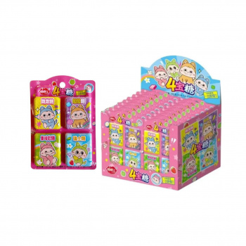 Конфета арт. 119103/119097 Набор "Кошечки" 4 вида с шипучкой 18 г на листе 20 шт. в кор.*