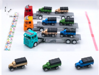 Машина инерц. арт. K398-7A Автовоз с грузовиками в пак. 30*6*8