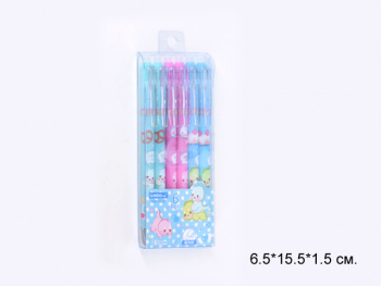 кц_Ручка шариковая арт. WB-5659 Автомат Набор 6 шт. синяя 0,5 мм Динозаврики