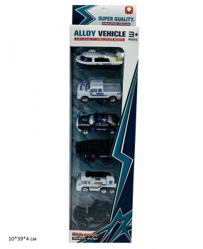 Набор машин арт. 389-25 Полиция металл 6 шт. в кор.• Набор машин арт. 389-25 Полиция металл 6 шт. в кор.•