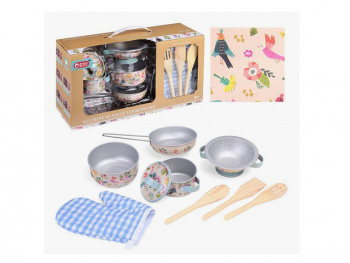 Набор посуды арт. 288-5 Кастрюли металл, лопатки дерево в кор.= Набор посуды арт. 288-5 Кастрюли металл, лопатки дерево в кор.=